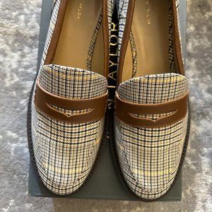 Ann Taylor Penny Loafer - Glen Plaid Missy Size 10 Color Pearl Blush New in Box
